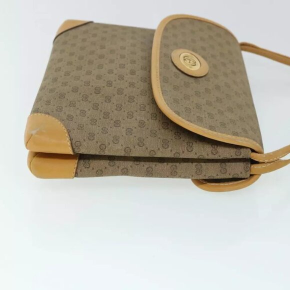 GUCCI Micro GG Canvas Shoulder Bag PVC Leather Beige 007 92 5548 Auth th3994 - Picture 4 of 16